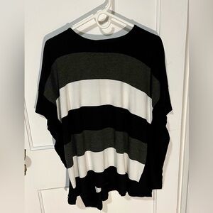 MARBLE Black and White Poncho